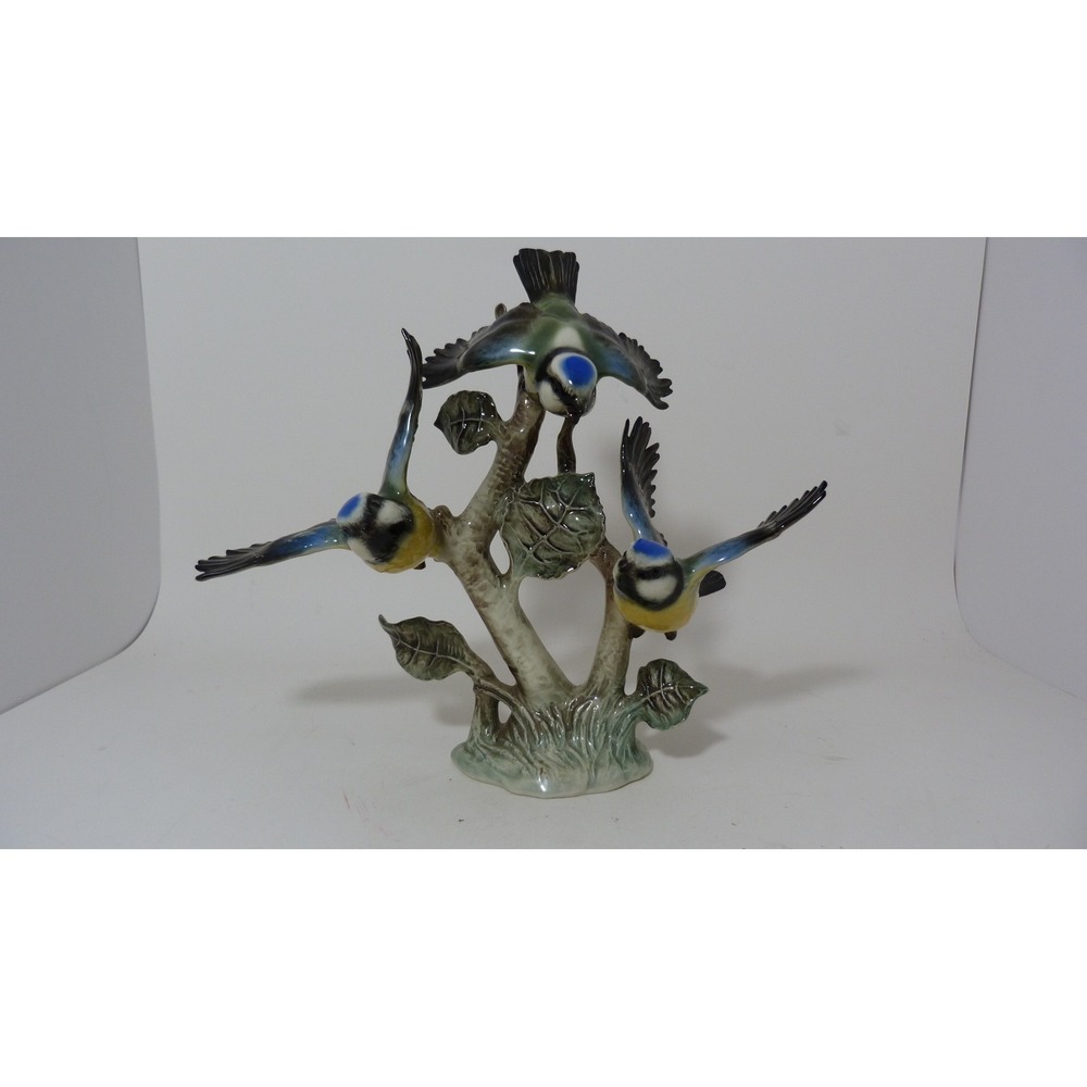 Goebel W. Germany Blue Titmouse Trio Bird Figurine G. Lang 1968 38942-19